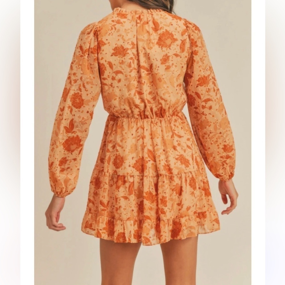 Lush Floral Frenzy Long Sleeve Mini Dress Size S - Picture 11 of 11